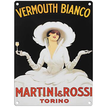 Small Metal Sign 45 X 37.5cm Vintage Retro Vermouth Bianco Martini