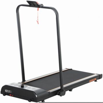 Homcom Foldable Walking Treadmill, With Led Display And Wheels, For Home, Office & Fitness Studio, Orange