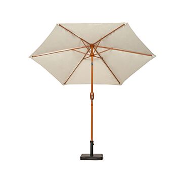 Ivory 2.5m Woodlook Crank And Tilt Parasol (38mm Pole, 6 Ribs)this Parasol Is Made Using Polyester Fabric Which Has A Weather-proof Coating & Upf Sun Protection Level 50