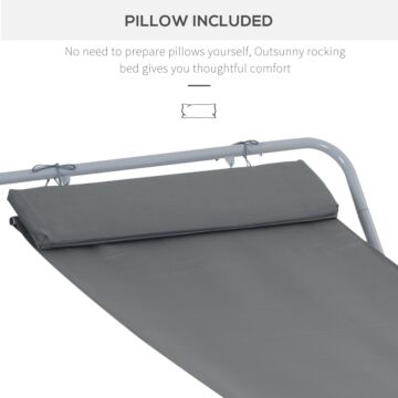 Outsunny Single Rocking Bed Hammock-grey