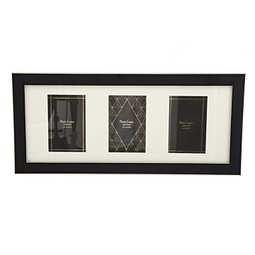 Black And Gold Triple Photo Frame 4 X 6"