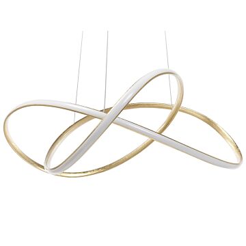 Pendant Lamp Gold Aluminium Integrated Led Light Novelty Knot Shape Hanging Modern Glamour Lighting Beliani
