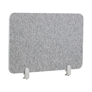 Desk Screen Dark Grey Pet Board Fabric Cover 80 X 50 Cm Acoustic Screen Modular Mounting Clamps Home Office Beliani