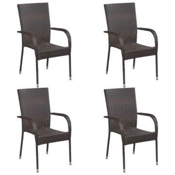 Vidaxl 5 Piece Garden Dining Set Brown