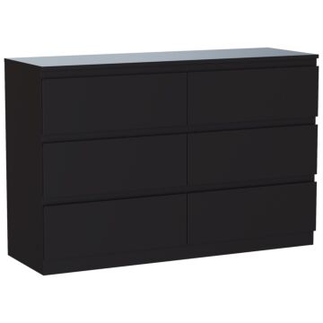 Vida Designs Denver 6 Drawer Chest, Black