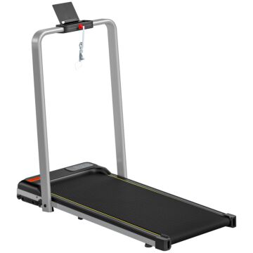 Sportnow Folding Walking Treadmill, Under Desk Walking Pad With Incline, Silver Tone