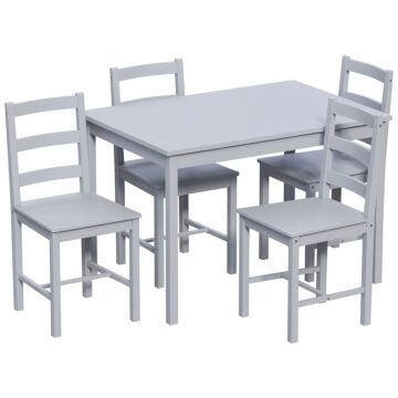 Yorkshire 4 Seater Dining Set, Grey