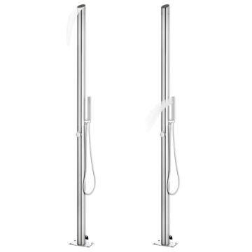 Vidaxl Garden Shower With Grey Base 225 Cm Stainless Steel