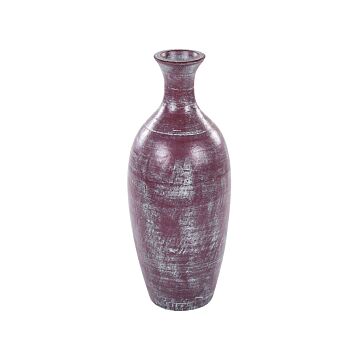 Decorative Vase Gold And Greenterracotta Earthenware Faux Aged Distressed Finish Natural Style For Dried Flowers Beliani