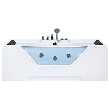 Straight Whirlpool Bath White Sanitary Acrylic Single 170 X 80 Cm 6 Jet Rectangular Modern Style Beliani