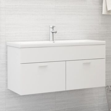 Vidaxl Sink Cabinet With Built-in Basin White Engineered Wood