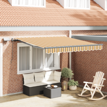 Vidaxl Manual Retractable Awning With Led Multicolour Stripe 350x250 Cm