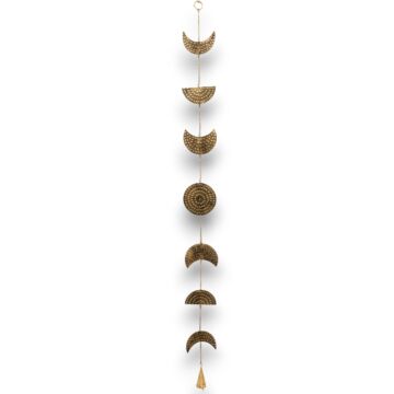 Indian Chimes - Brass Moon Phases Drop With Bell