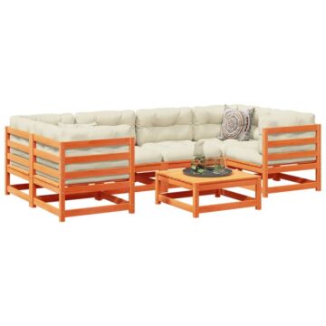 Vidaxl 7 Piece Garden Sofa Set Wax Brown Solid Wood Pine