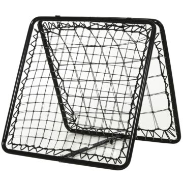 Homcom Angle Adjustable Double Sided Rebounder Net Training Aid Target Soccer Goal Kickback For Football, Baseball, Basketball - 75l X 75w Cm