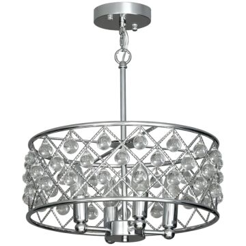 Homcom 51 Crystallite Four-bulb Chandelier - Silver-tone