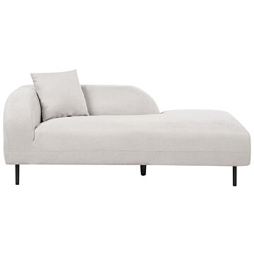 Chaise Lounge Light Grey Velvet 2 Seater Left Hand Throw Cushion Retro Minimalistic Beliani