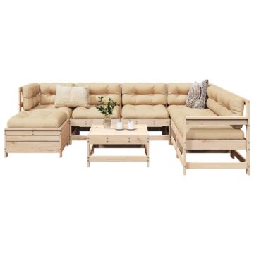 Vidaxl 8 Piece Garden Sofa Set Solid Wood Pine