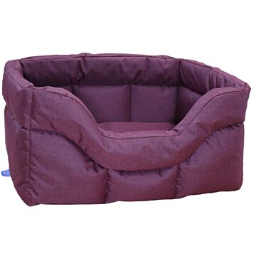 P&l Country Dog Heavy Duty Rectangular Waterproof Red Wine Softee Beds Large Internal L75cm X W60 Cm X H27cm / Base Cushion 8cm Thickness