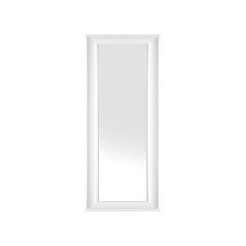 Hanging Wall Mirror White 51 X 141 Cm Synthetic Material Scandinavian Inspired Minimalistic Style Beliani