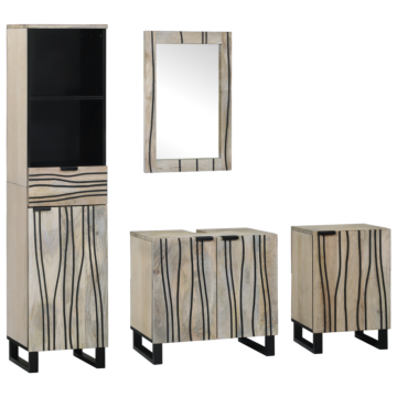 Vidaxl Bathroom Furniture Set 4 Pcs Walnut Brown 38 X 33 X 160 Cm