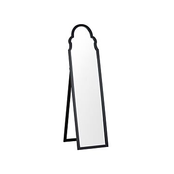 Standing Mirror Black Mdf Glass 40 X 150 Cm With Stand Decorative Frame Modern Design Beliani