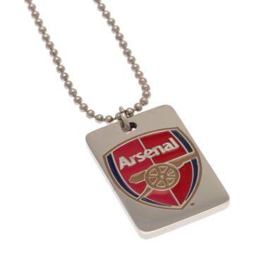 Arsenal Fc Enamel Crest Dog Tag & Chain