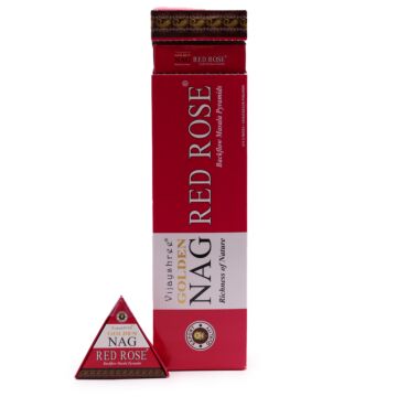 42g Jumbo Golden Nag - Red Rose Back Flow Incense Cones