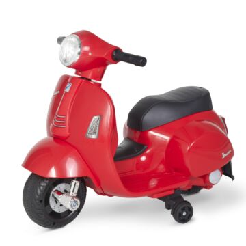 Homcom Vespa Licensed Kids Ride On Motorcycle 6v Battery Powered Electric Trike Toys For 18-36 Months With Horn Headlight Red