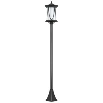 Outsunny Solar Lamp Post Light, 1.3 M Led Outdoor Street Light, Waterproof Ip44 For Patio, Garden, Pathway, Cool White