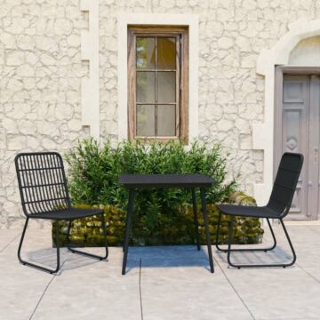 Vidaxl 3 Piece Outdoor Dining Set Poly Rattan And Glass