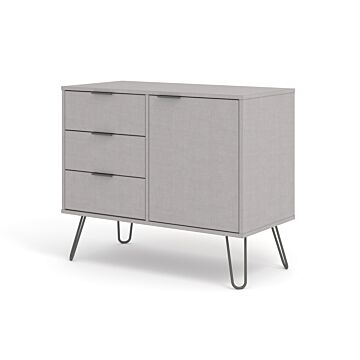 Augusta Grey Small Sideboard With 1 Doors, 3 Drawers