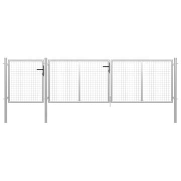 Vidaxl Garden Gate Steel 400x100 Cm Silver