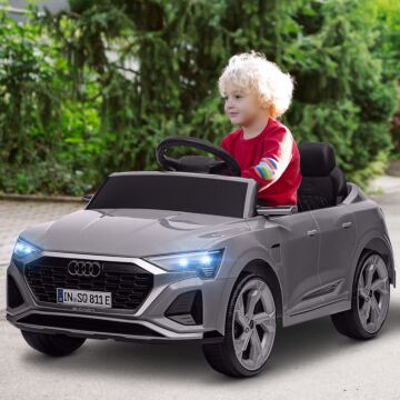 Aiyaplay Audi Q8 E-tron Sportback Licensed 12v Ride On Car W/ Remote, 4 Spring Suspension Wheels, Headlights, Music, Horn - Grey