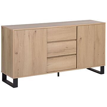 Sideboard Light Wood Chest Of Drawers Cabinet Storage Unit Bedroom Living Room Beliani