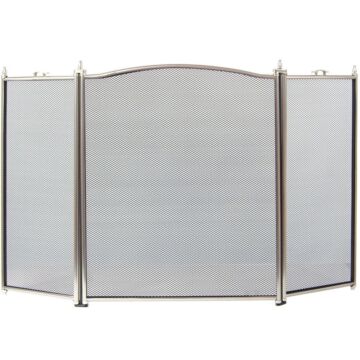 Fire Vida Denton 3 Panel Fire Guard, Pewter