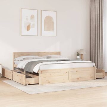 Vidaxl Bed Frame Without Mattress 200x200 Cm Solid Wood Pine