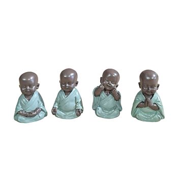 Buddha Ornament In Gift Bag Set Of 4, 6cm