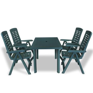 Vidaxl 5 Piece Outdoor Dining Set Plastic Green