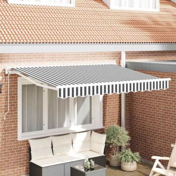 Vidaxl Retractable Awning Manual Anthracite And White 350x200 Cm