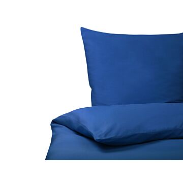 Bedding Set Blue Cotton 220 X 240 Cm Solid Pattern Duvet Cover And Pillowcase Modern Elegant Bedroom Beliani
