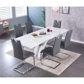 Zurich Pu Chairs Chrome & Grey (2s)