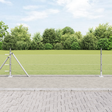 Vidaxl Hexagon Fence 0.4x100 M Galvanised Steel, Vidaxl Fence Posts With Base Plates 13 Pcs Ø32mm 50cm Galvanised Steel
