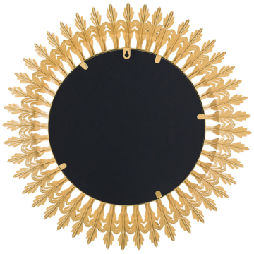 Wall Mounted Hanging Mirror Gold 60 Cm Round Sunburst Sun Shape Beliani