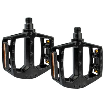 Flat Platform Bicycle Pedals - Black