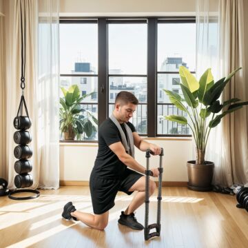 Sportnow Chest Expander, With 10-80kg Adjustable Resistance, For Home Gym, Office, Travel Workout