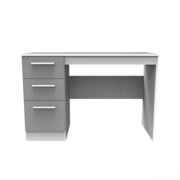 Contrast 3 Drawer Desk In Dusk Grey & White