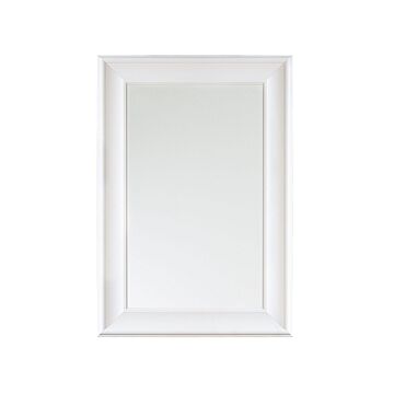 Hanging Wall Mirror White 61 X 91 Cm Synthetic Material Scandinavian Inspired Minimalistic Style Beliani