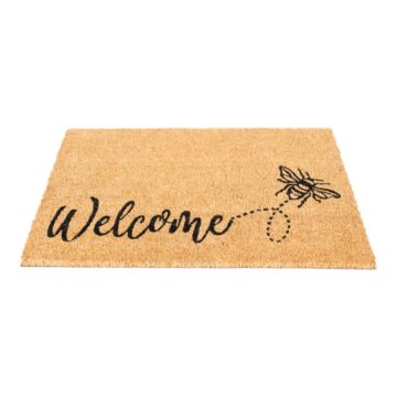 Coir Doormat With Welcome & Bee