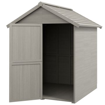 Outsunny 6 X 6.5ft Wooden Shed, Floor Included Garden Storage Shed With Waterproof Apex Roof And Clear Window